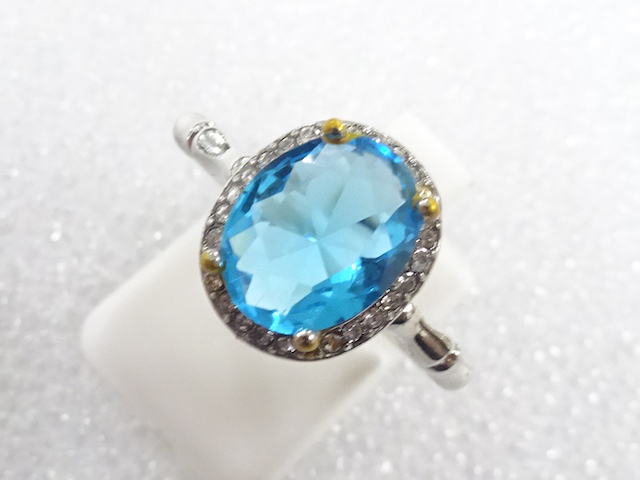 JAPANESE KIMONO / ANTIQUE COLORED STONE RING (SIZE 16)